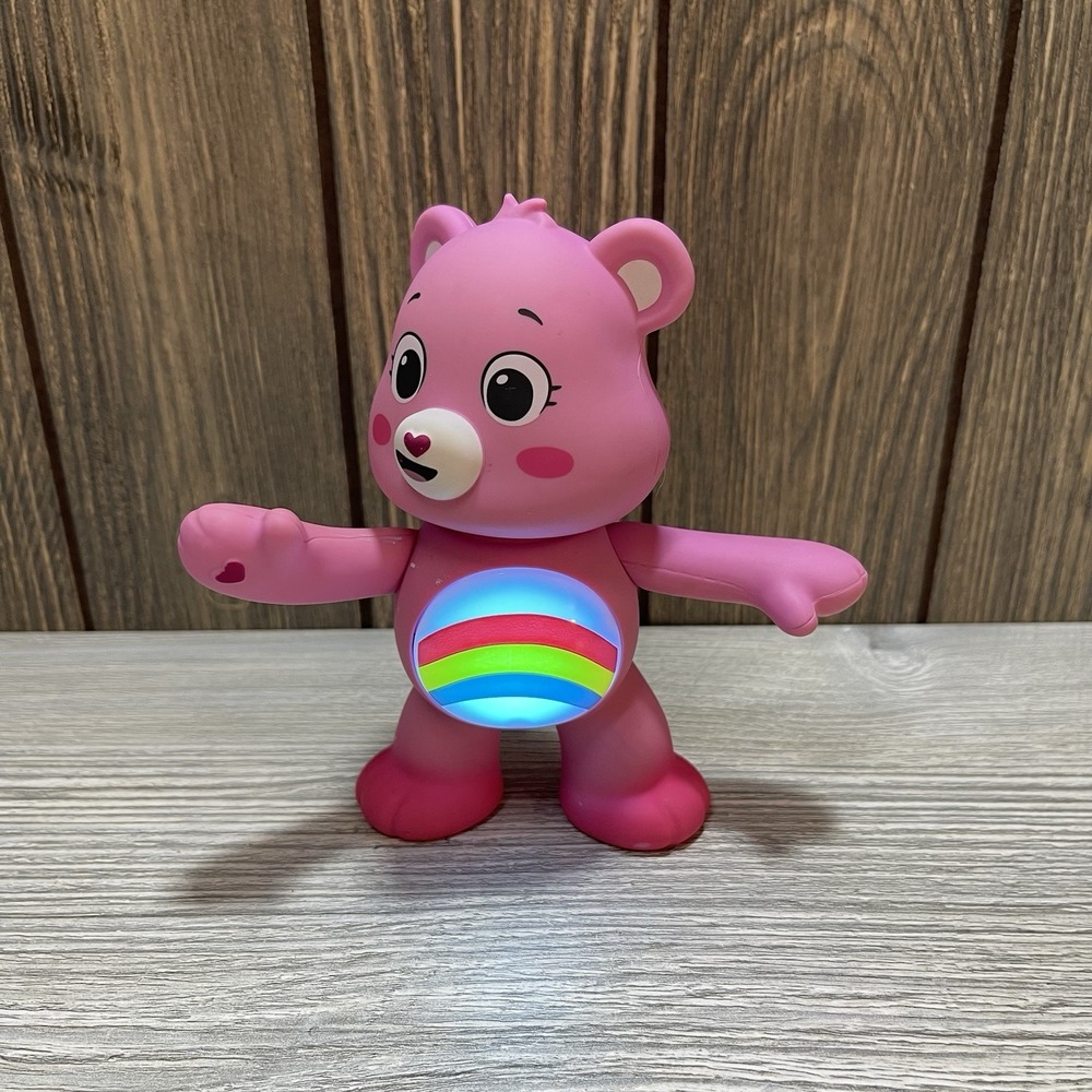 Basic Fun Care Bears Pink Cheer Bear  Interactive Toy Action Figure Works Sounds